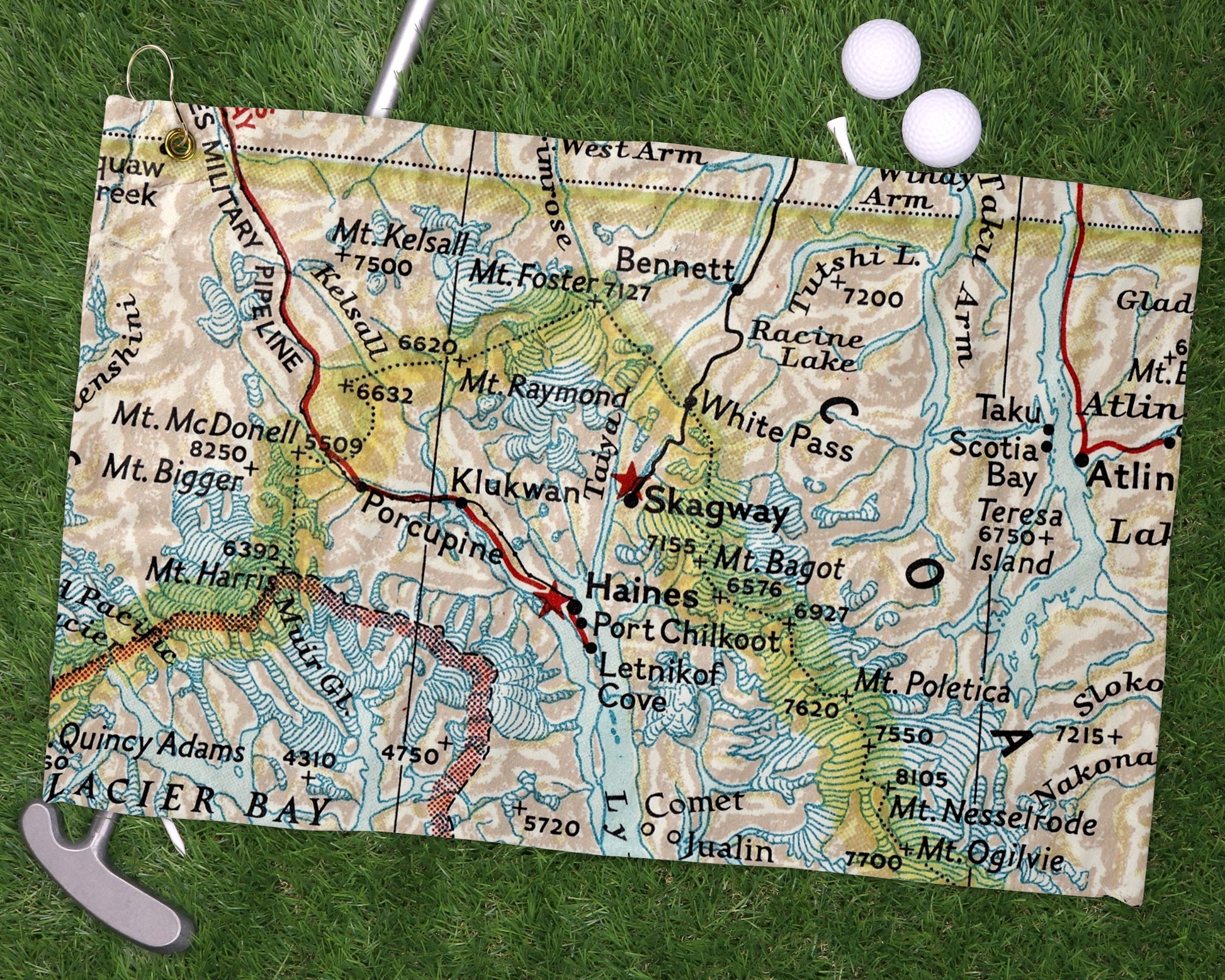 Skagway Alaska golf towel primary image