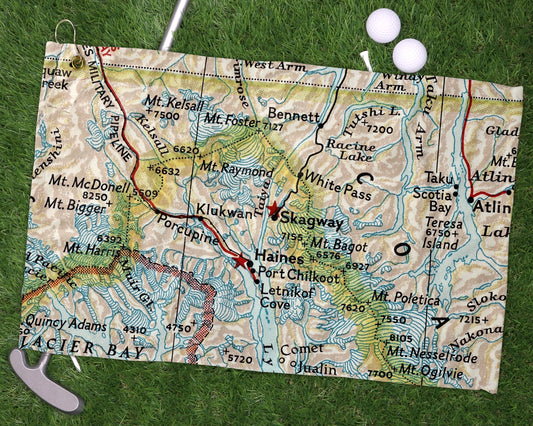 Skagway Alaska golf towel primary image