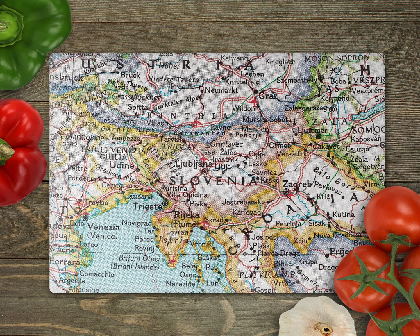 Slovenia Map Cutting Board | Travel Gift | Kitchen Decor
