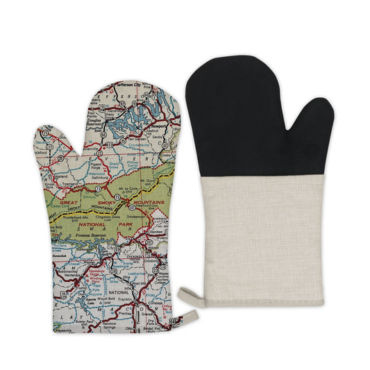 Great Smoky Mountains National Park Map Oven Mitt | Vintage-Inspired Kitchen Gift