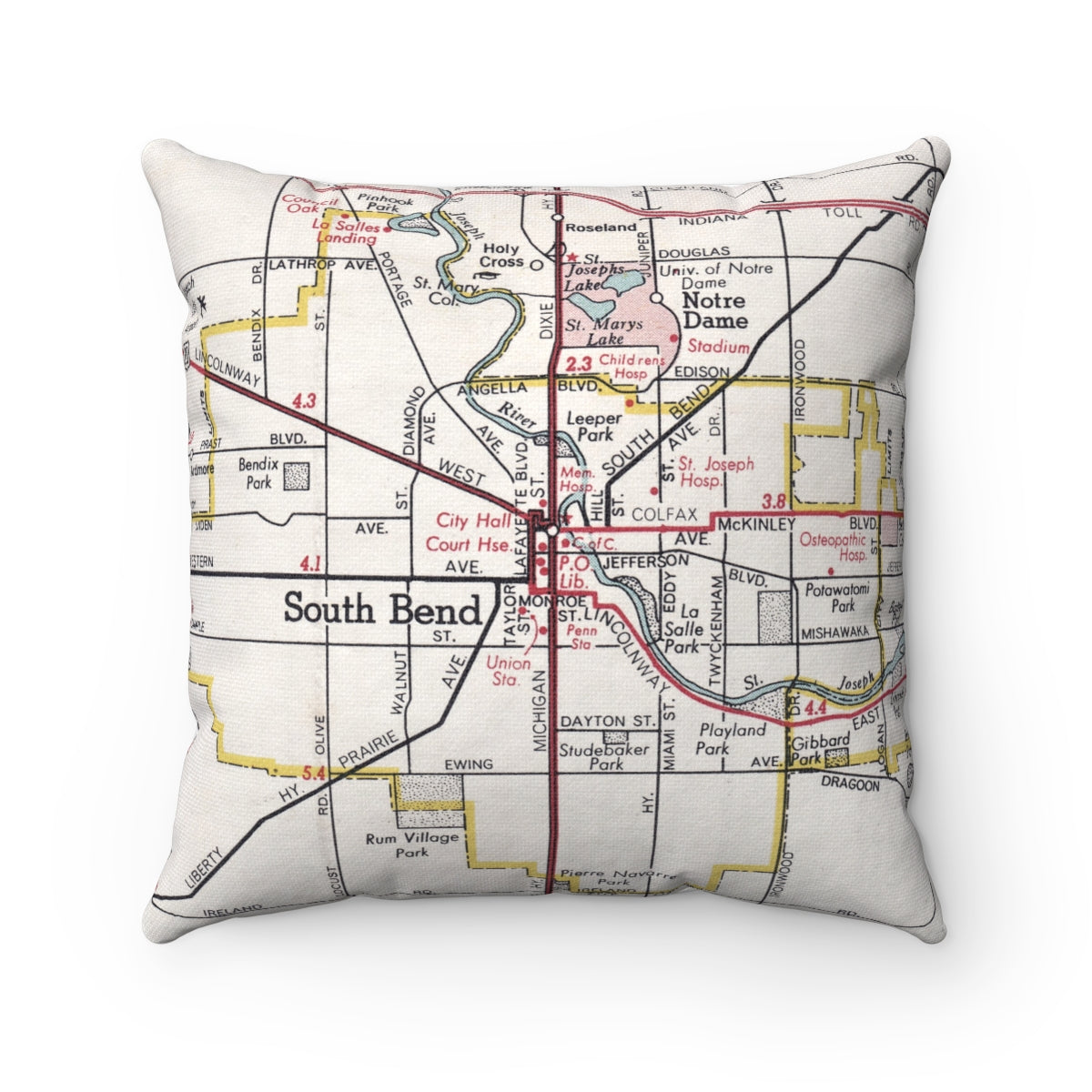 South Bend Indiana pillow