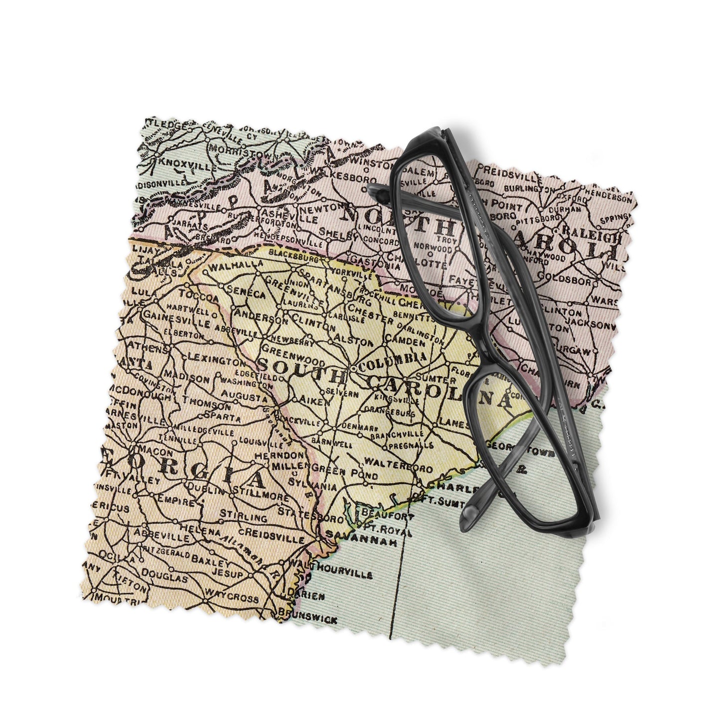 South Carolina Map Lens Cloth | South Carolina Microfiber Glasses Cleaner | Travel Gift