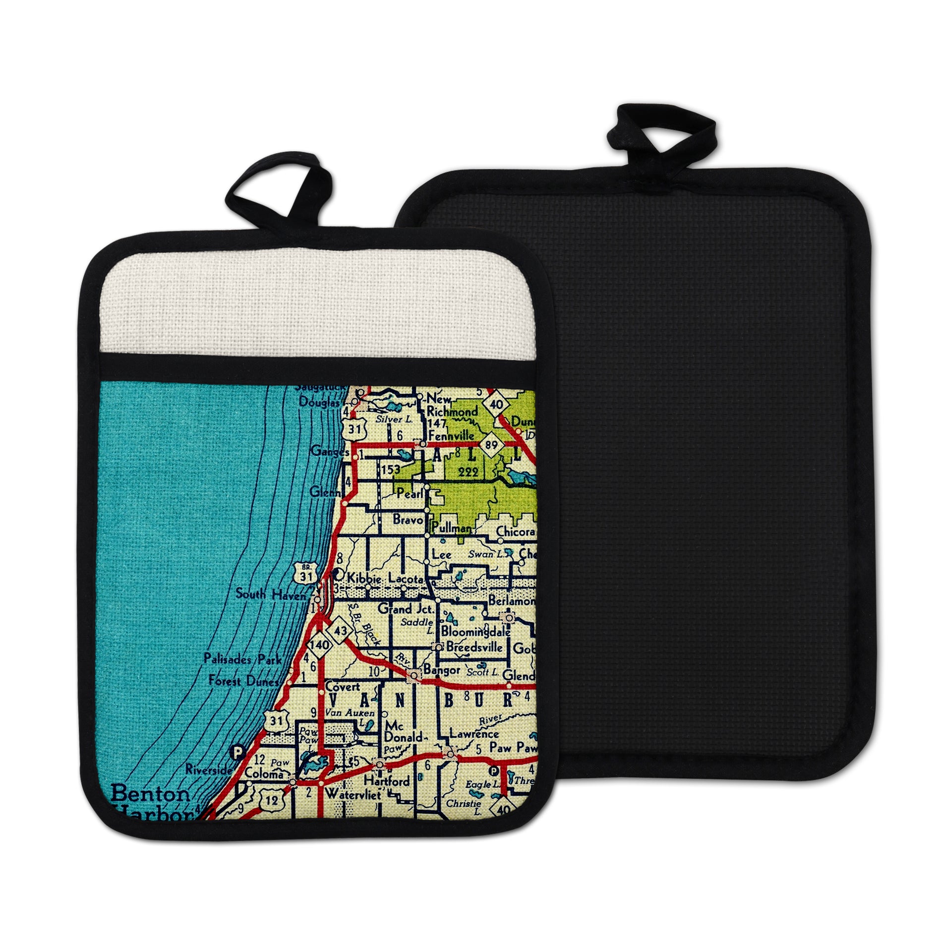 South Haven Michigan vintage map hot pad kitchen decor