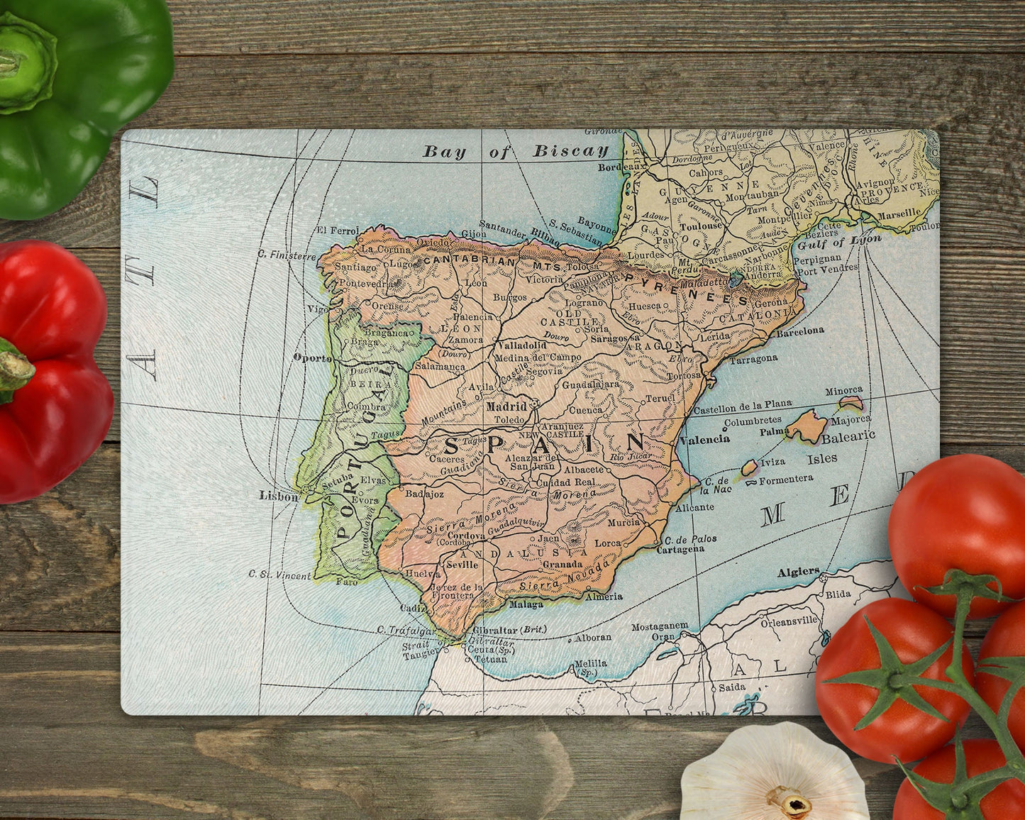 Spain Map Cutting Board | Travel Gift | Kitchen Decor