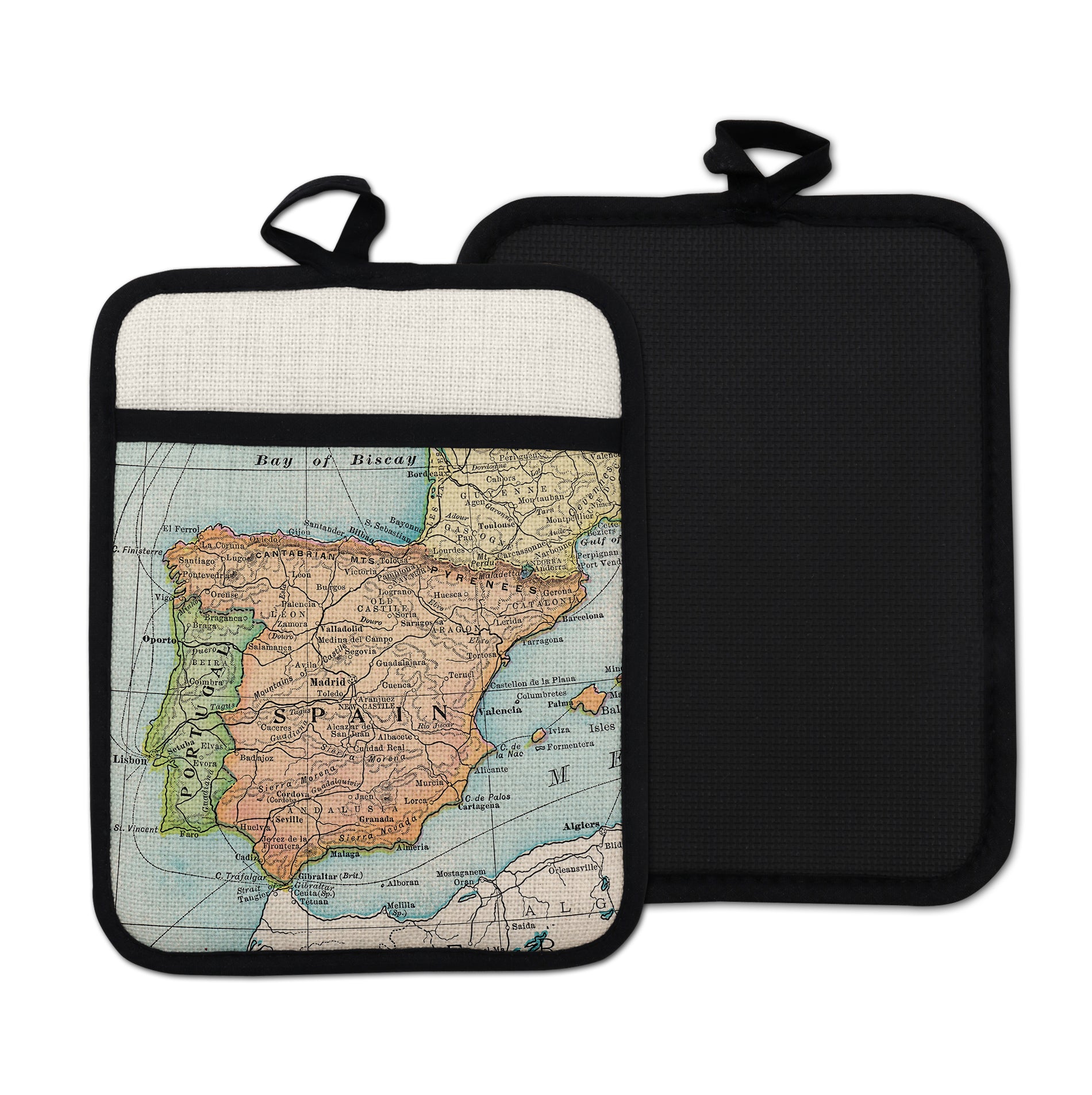 Spain vintage map hot pad kitchen decor