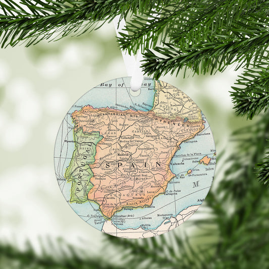 Spain Vintage Map Ornament
