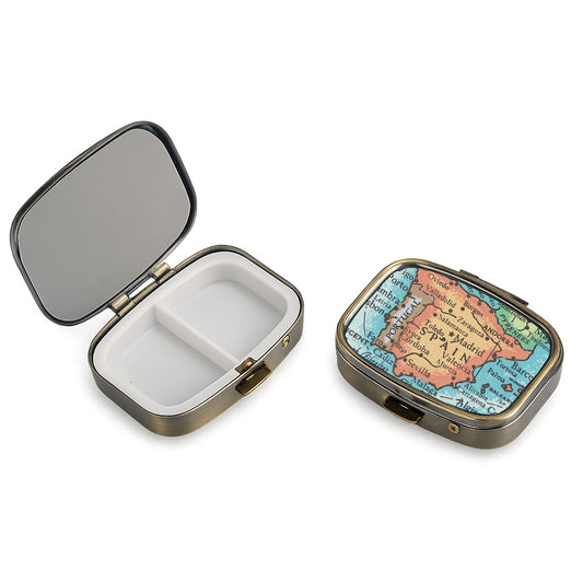 Spain vintage map pill case
