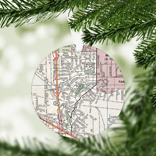St Anthony Park Minnesota Vintage Map Ornament