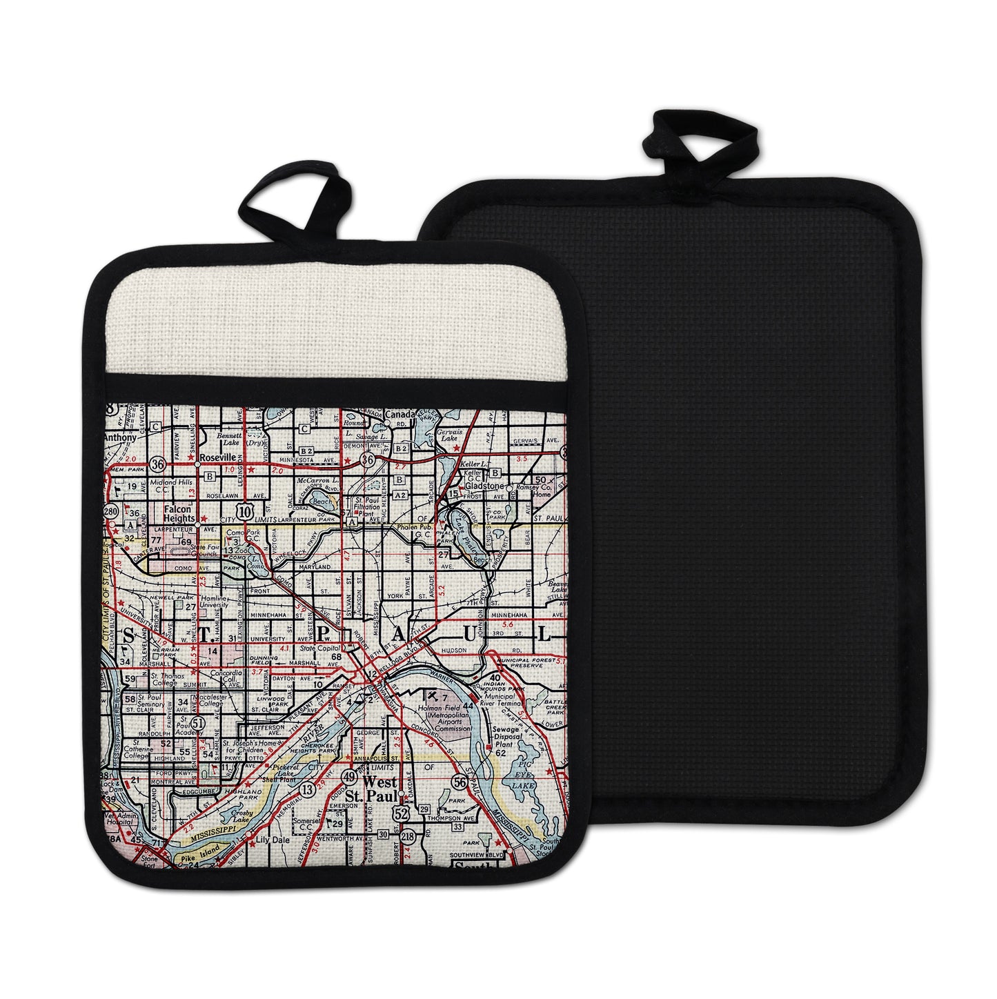 St Paul Minnesota vintage map hot pad kitchen decor