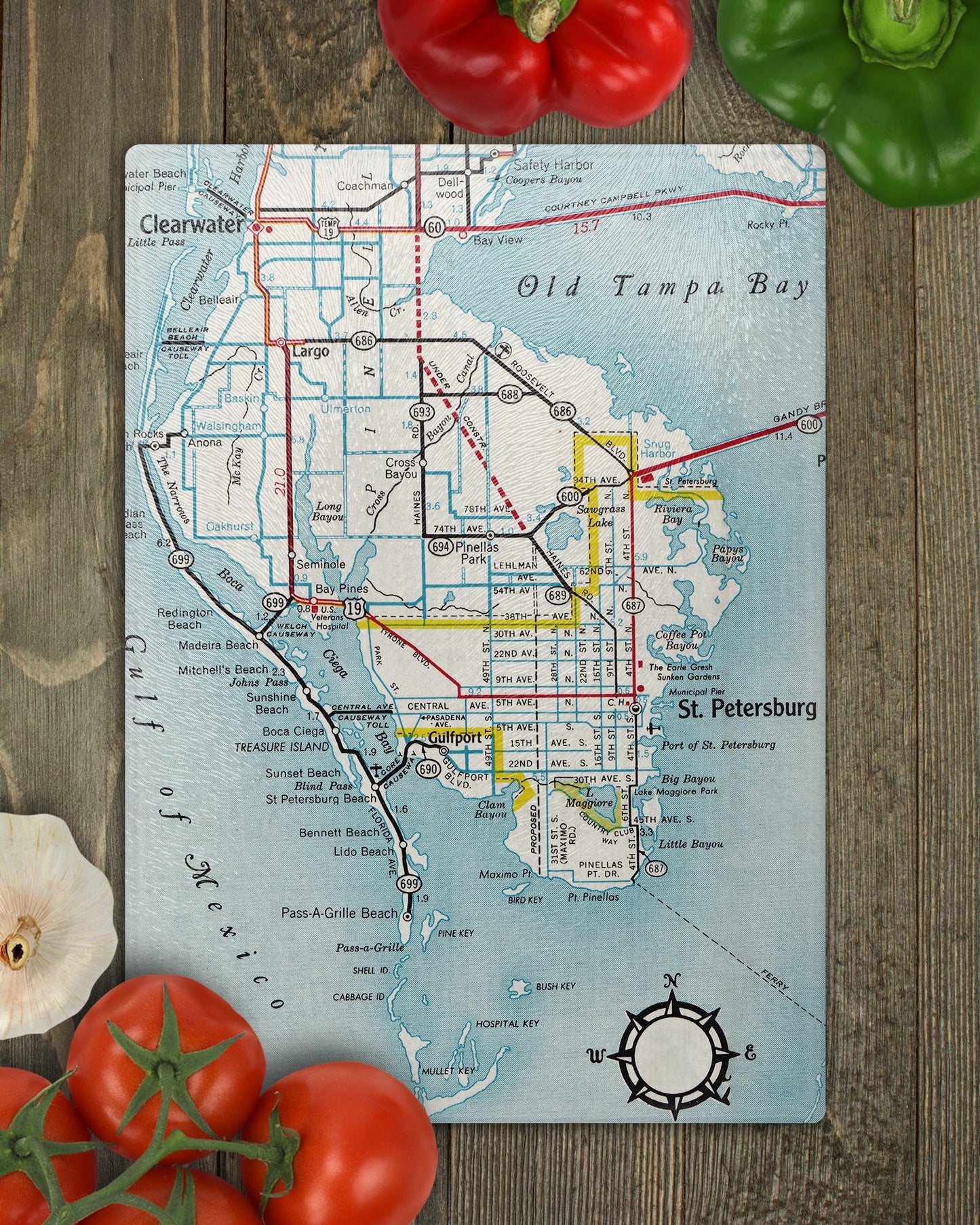 St Petersburg Florida Map Cutting Board | Travel Gift | Kitchen Decor