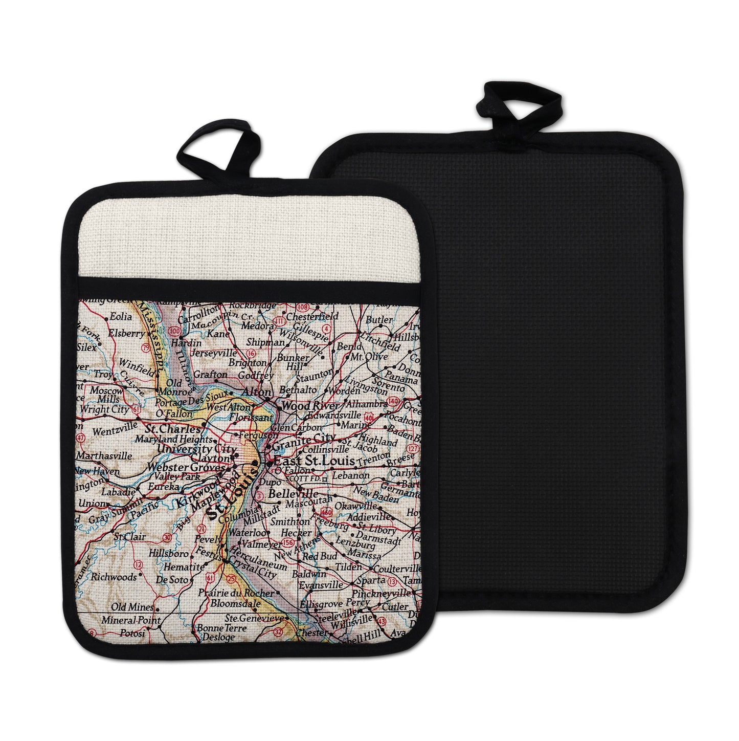 St Louis Missouri vintage map hot pad kitchen decor