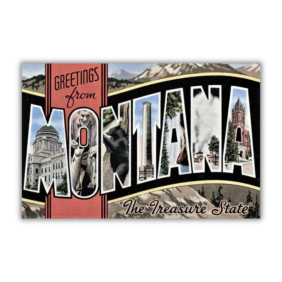 Montana Vintage Postcard Vinyl Sticker