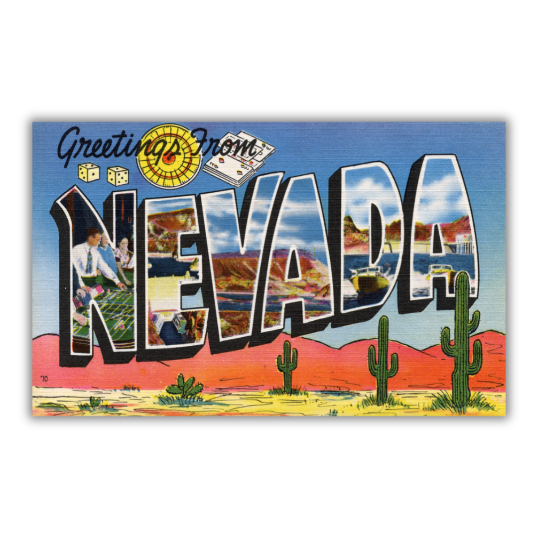 Nevada Vintage Postcard Vinyl Sticker