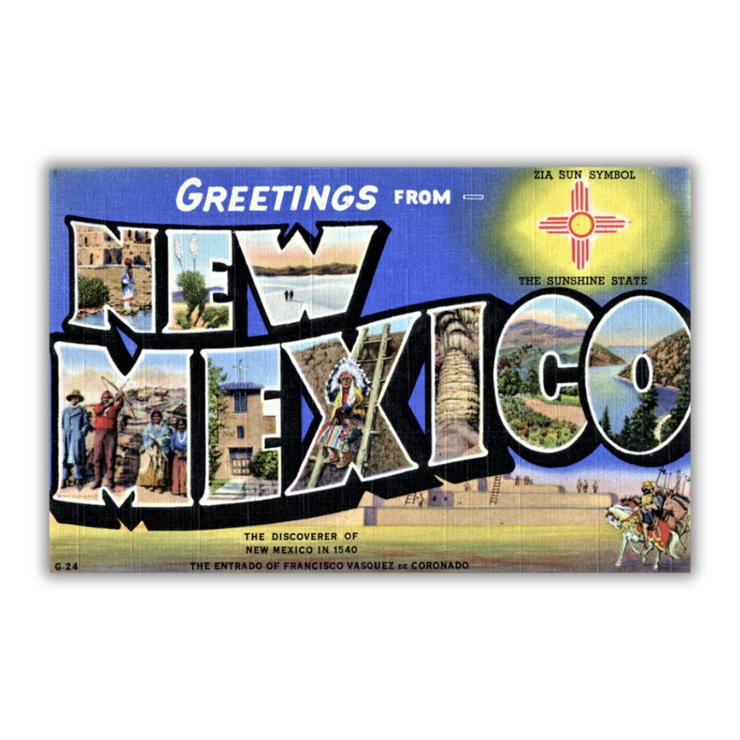 New Mexico Vintage Postcard Vinyl Sticker