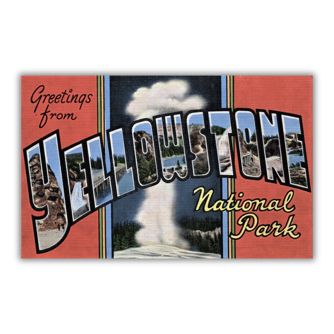 Yellowstone National Park Vintage Postcard Vinyl Sticker