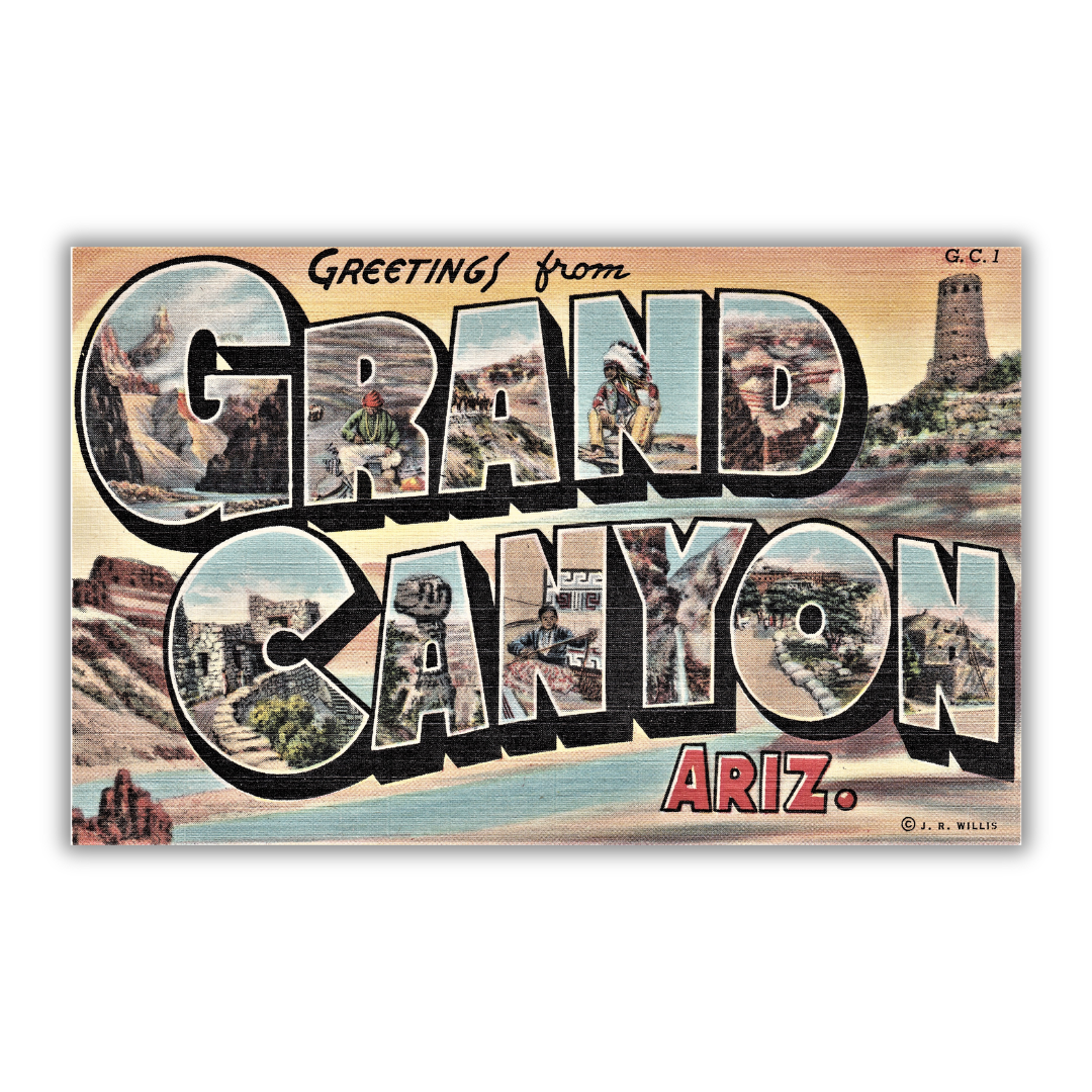 Grand Canyon National Park Vintage Postcard Vinyl Sticker