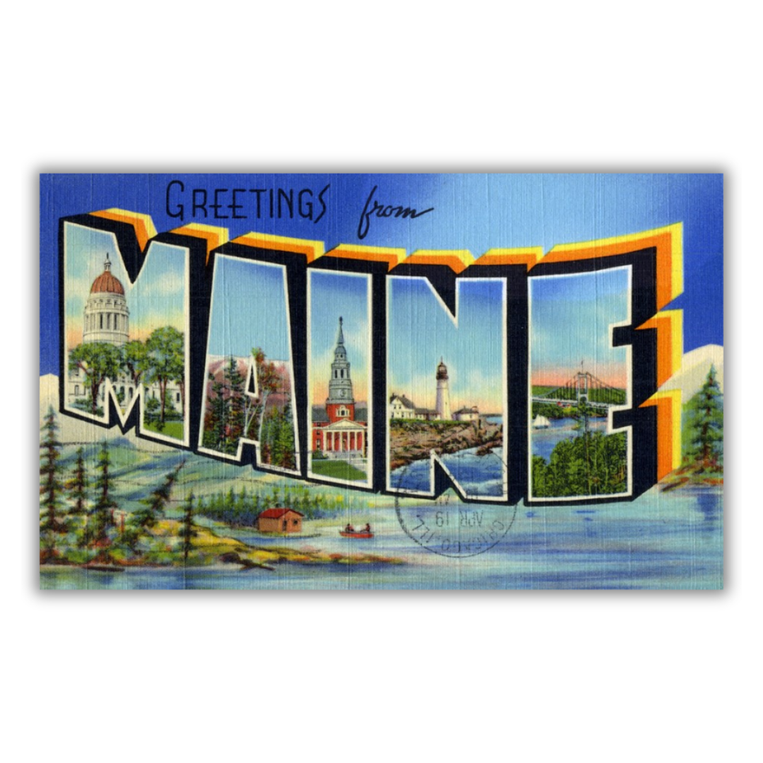 Maine Vintage Postcard Vinyl Sticker