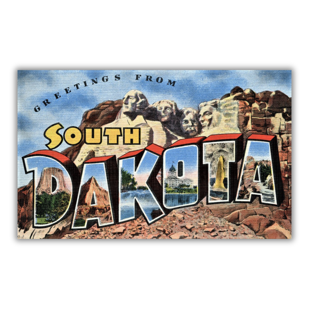 South Dakota Vintage Postcard Vinyl Sticker