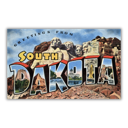 South Dakota Vintage Postcard Vinyl Sticker