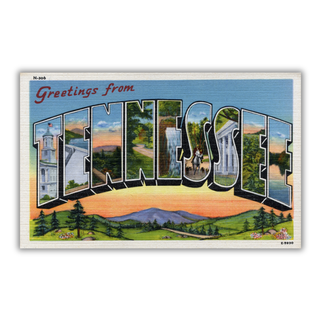 Tennessee Vintage Postcard Vinyl Sticker