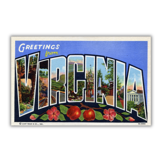 Virginia Vintage Postcard Vinyl Sticker