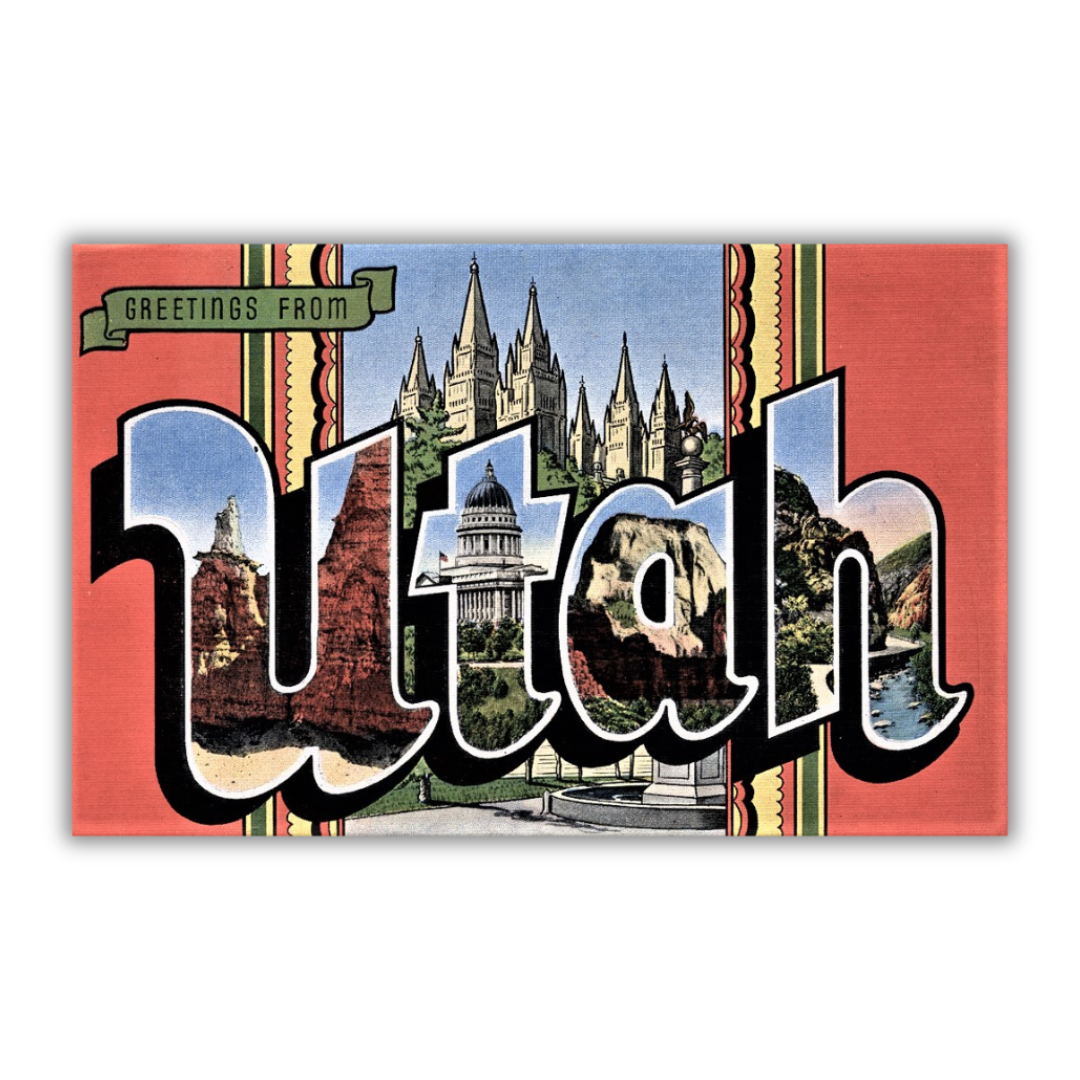 Utah Vintage Postcard Vinyl Sticker