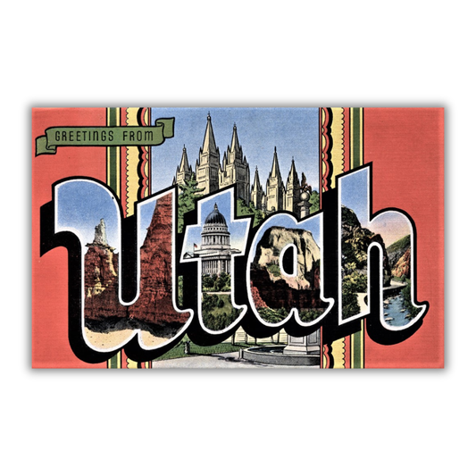Utah Vintage Postcard Vinyl Sticker