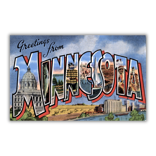 Minnesota Vintage Postcard Vinyl Sticker