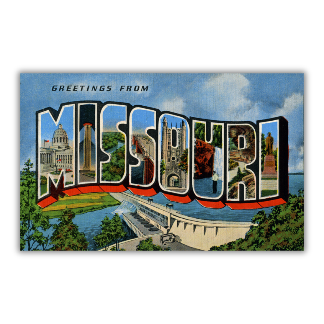 Missouri Vintage Postcard Vinyl Sticker