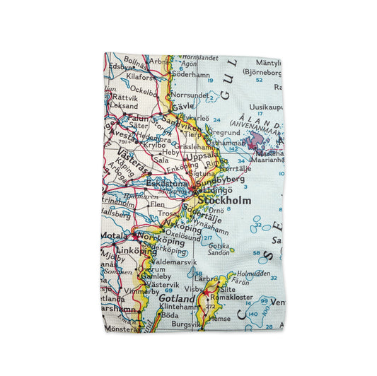 Stockholm Sweden Vintage Map Kitchen Towel