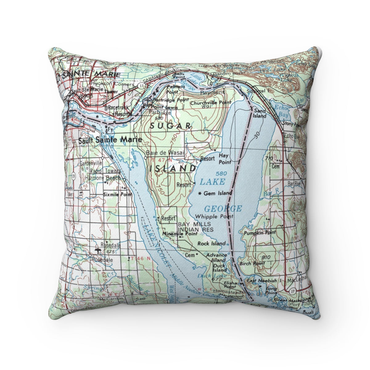 Sugar Island Michigan pillow