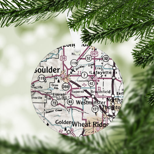Superior Colorado Vintage Map Ornament