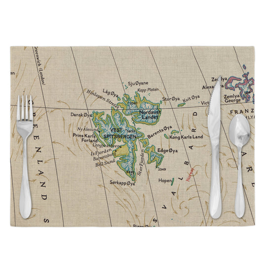 Svalbard Vintage Map Placemats Set of 4