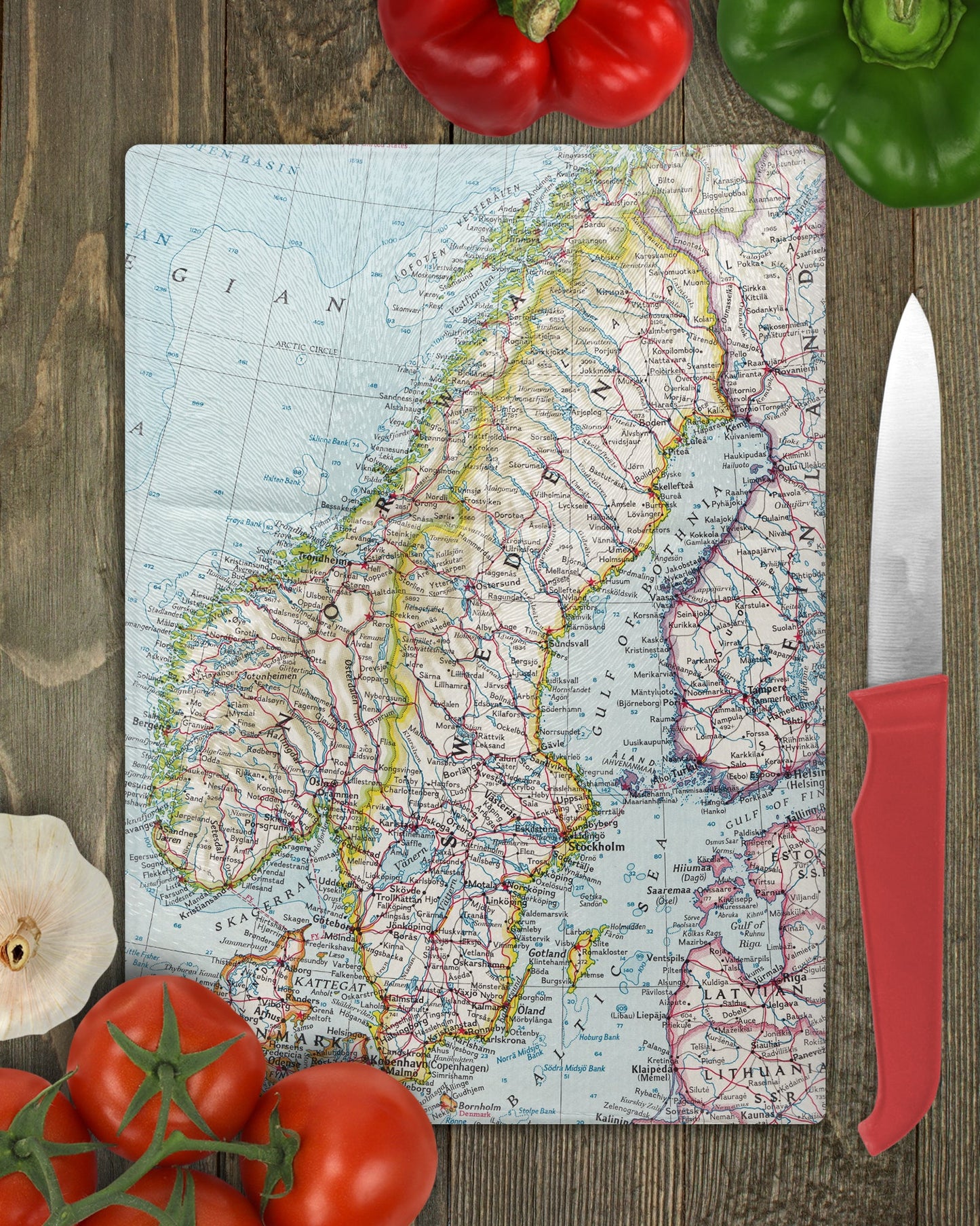 Sweden Map Cutting Board | Travel Gift | Kitchen Decor
