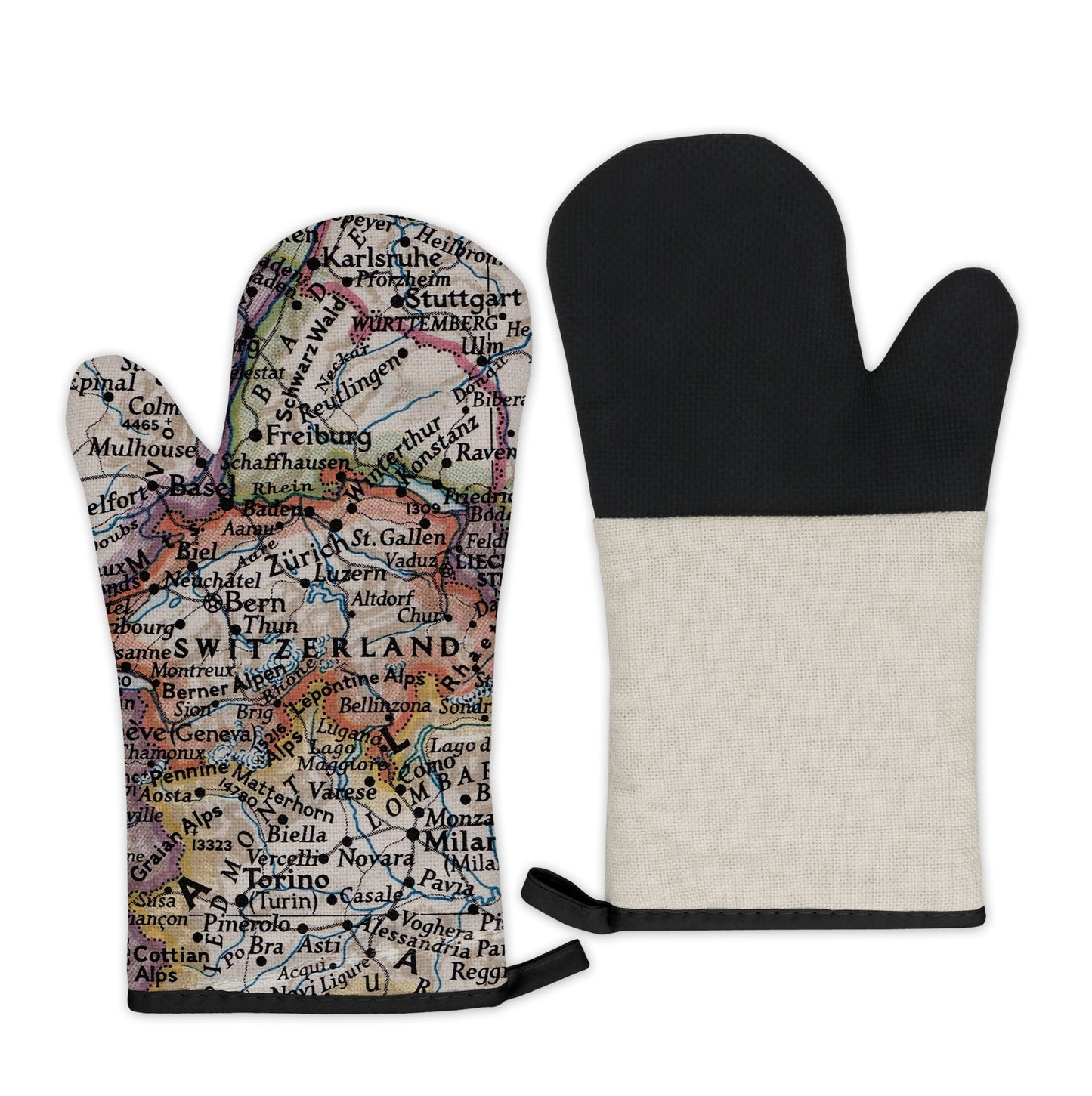 Switzerland Map Oven Mitt | Vintage-Inspired Kitchen Gift