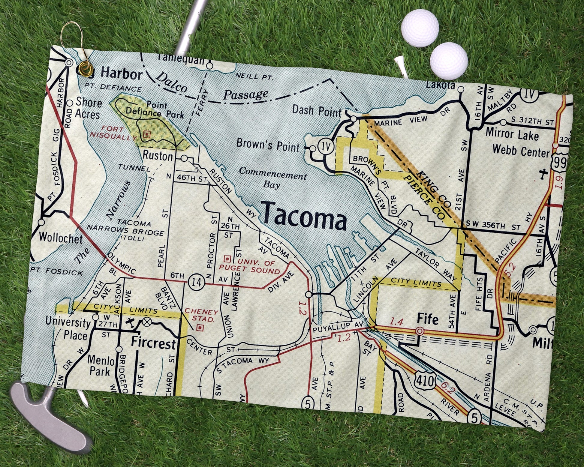 Tacoma Washington golf towel primary image