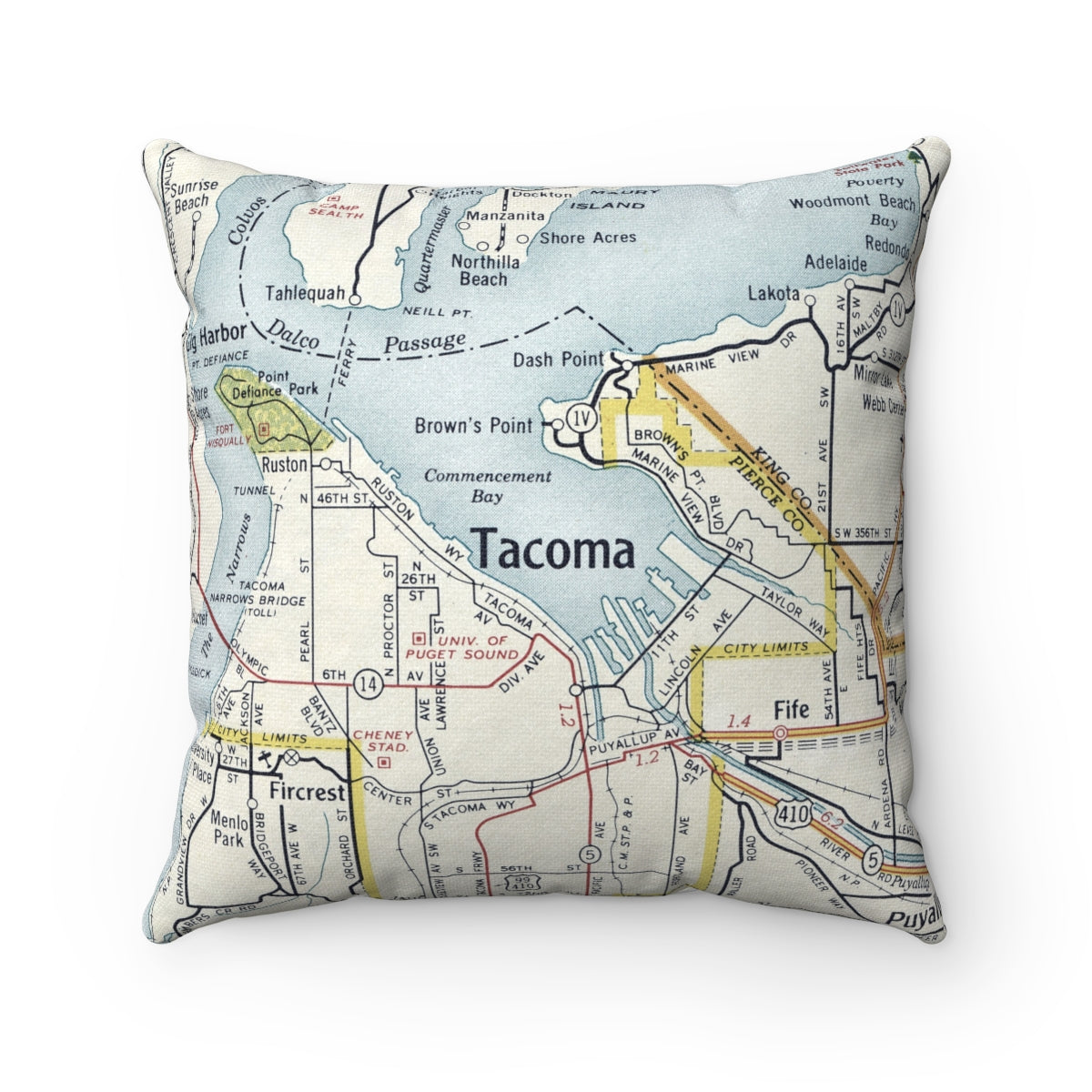 Tacoma Washington pillow