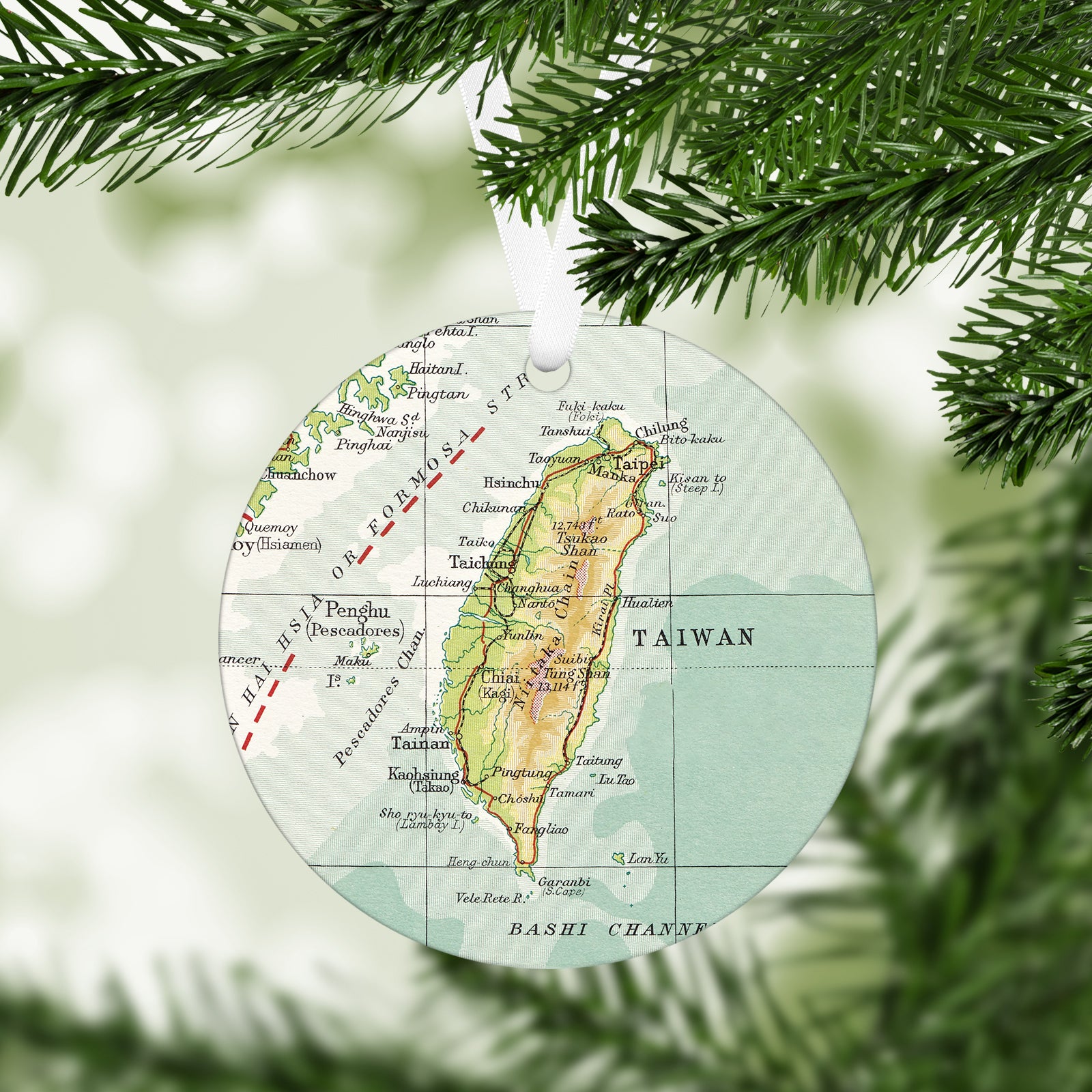 Taiwan Vintage Map Ornament