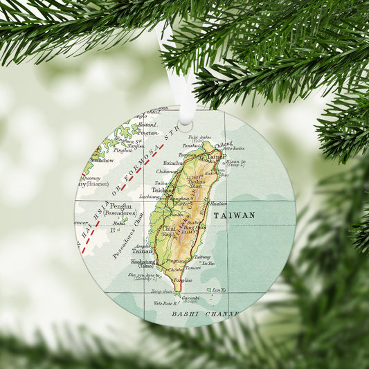 Taiwan Vintage Map Ornament