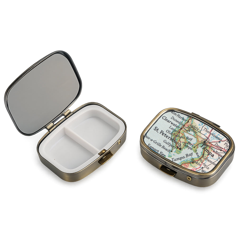 Tampa Bay Florida Vintage Map Pill Case