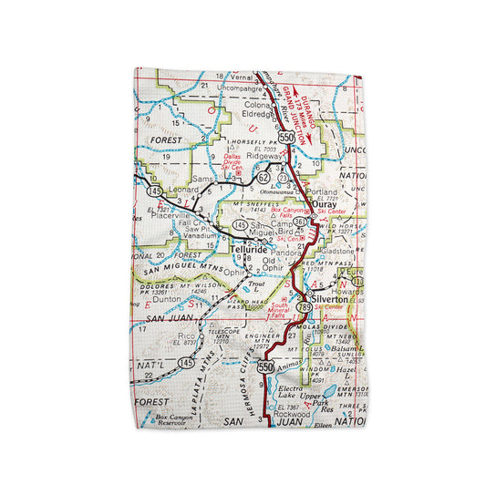 Telluride Colorado Vintage Map Kitchen Towel