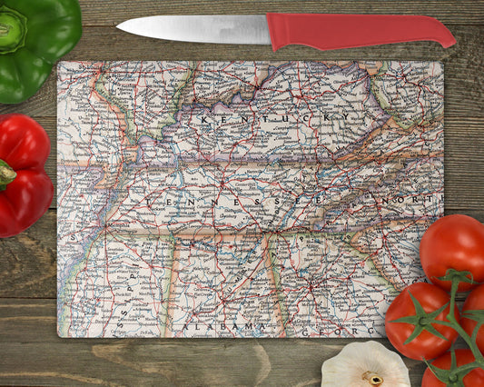 Tennessee Map Cutting Board | Travel Gift | Kitchen Decor