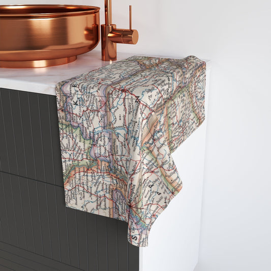 Tennessee Map Tea Towel | Waffle-Weave Kitchen Towel Gift