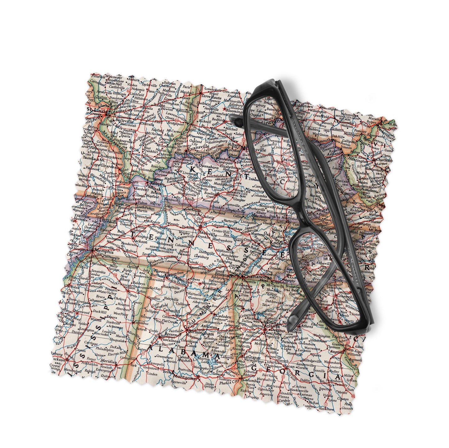 Tennessee Map Lens Cloth | Microfiber Glasses Cleaner | Travel Gift