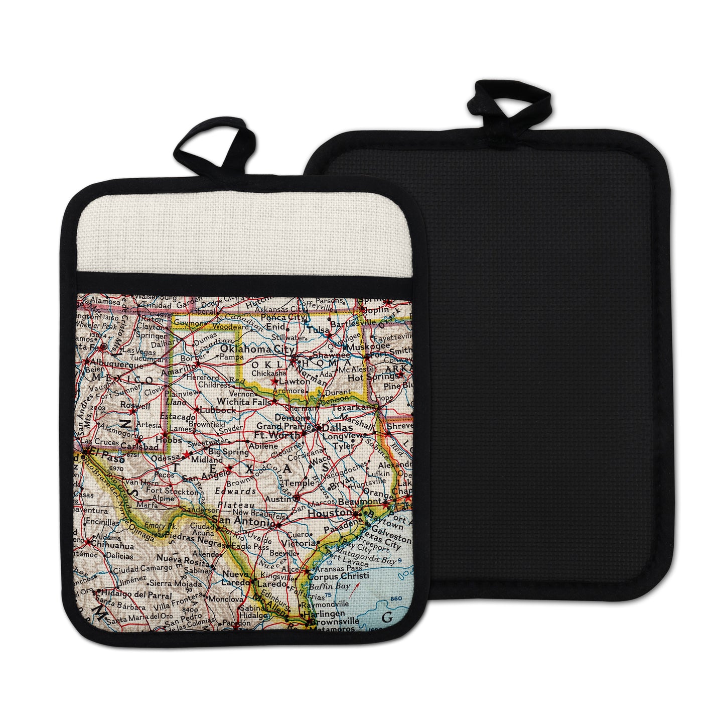 Texas vintage map hot pad kitchen decor