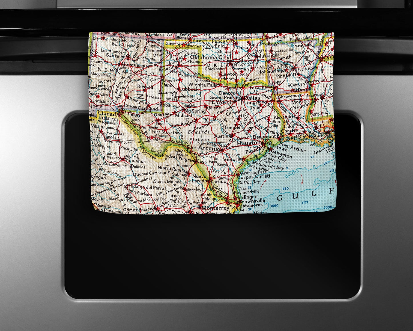 Texas Map Tea Towel | Waffle-Weave Kitchen Towel Gift