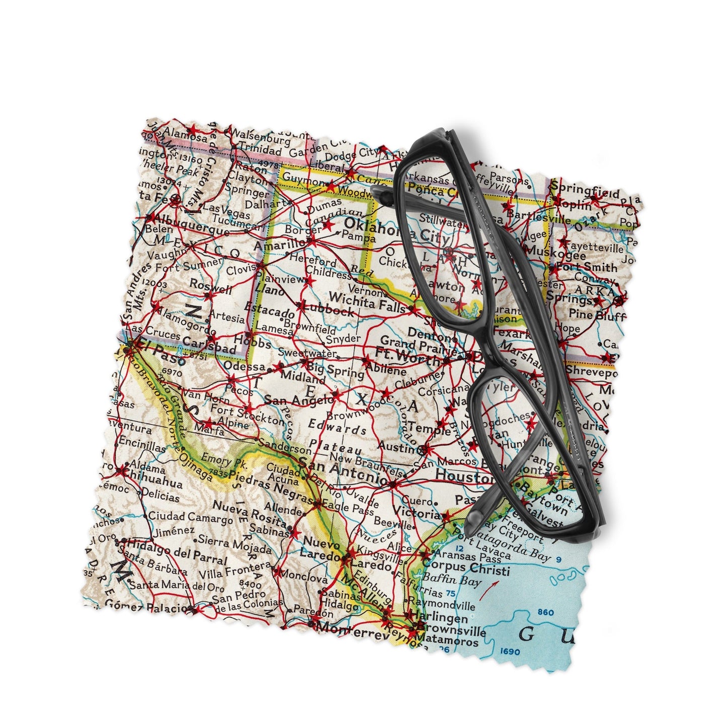 Texas Map Lens Cloth | Microfiber Glasses Cleaner | Travel Gift