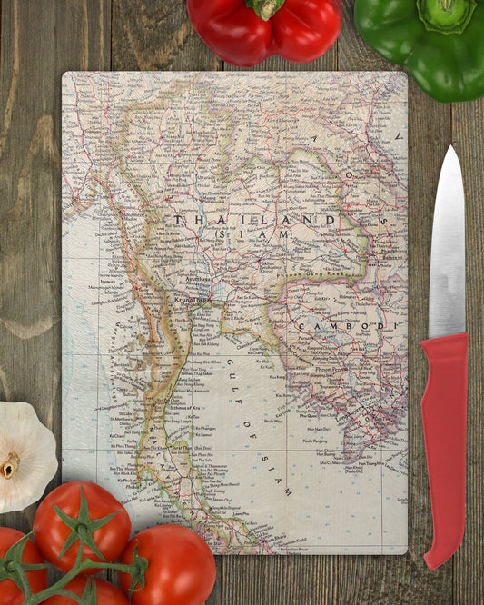 Thailand Map Cutting Board | Travel Gift | Kitchen Decor