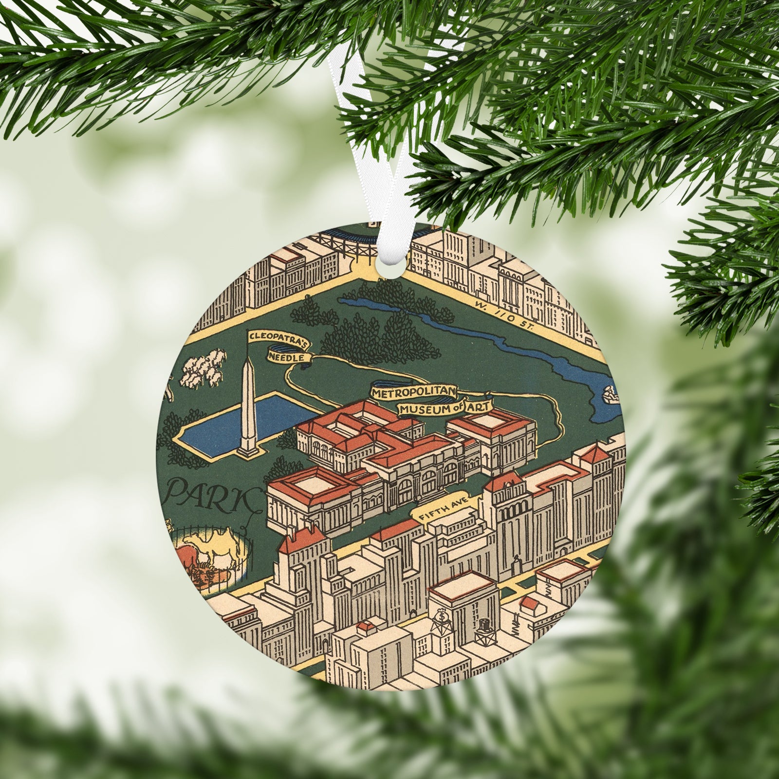 The Metropolitan Museum of Art New York Vintage Map Ornament
