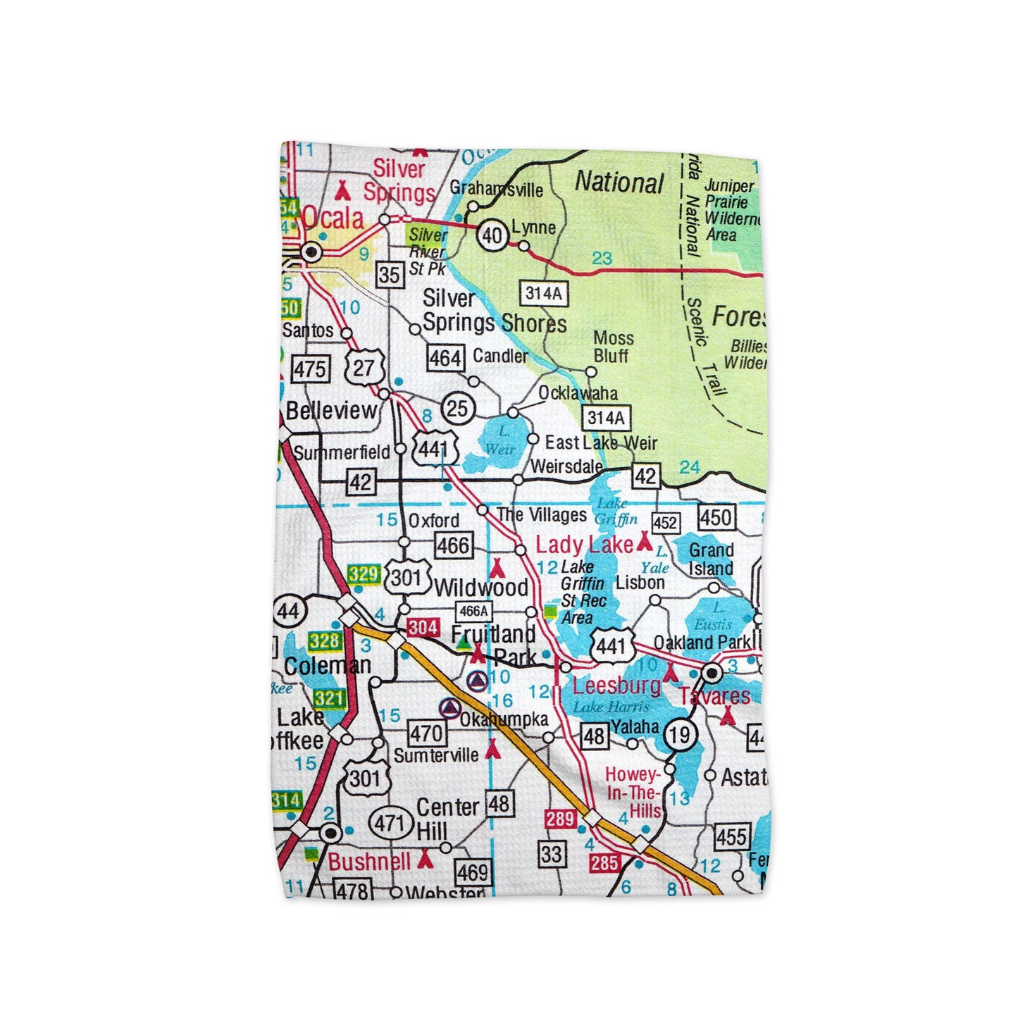 The Villages Florida Vintage Map Kitchen Towel